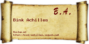 Bink Achilles névjegykártya